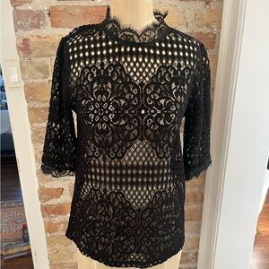 Zara black lace shirt